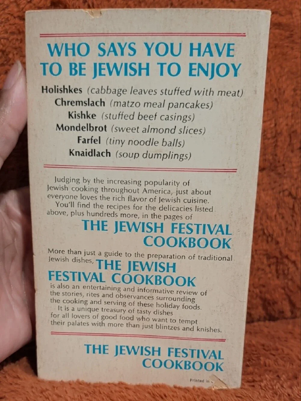The Jewish Festival Cookbook - Paperback Cookbook